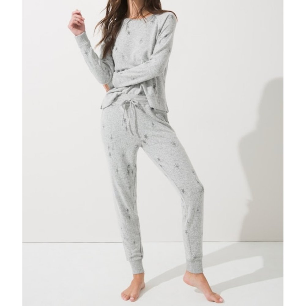 NWT Soma Brushed Cozy Jogger Pajama Lounge Set Grey - Picture 3 of 4